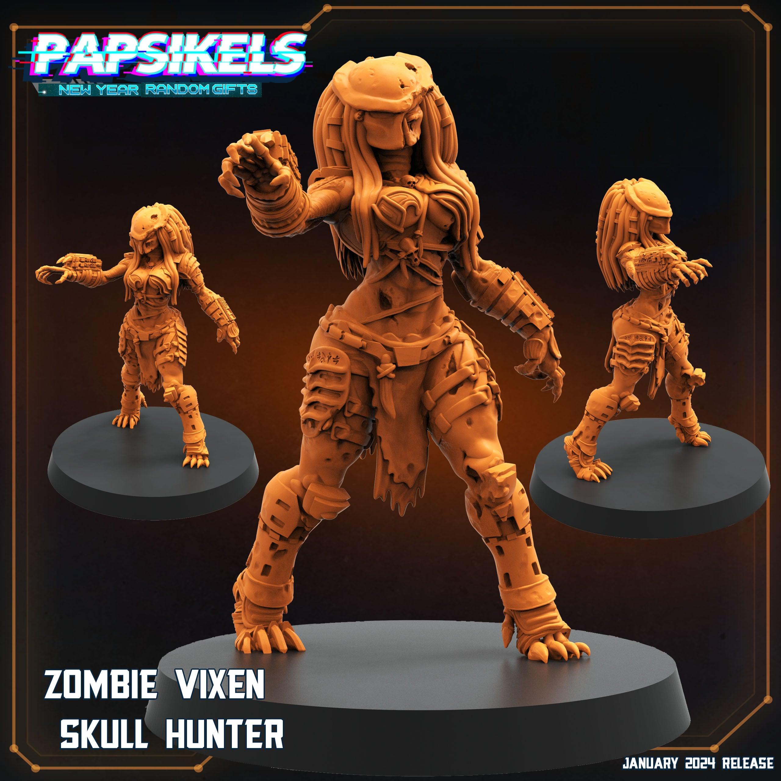 3D Printed Papsikels Zombie Vixen Skull Hunter 28mm 32mm