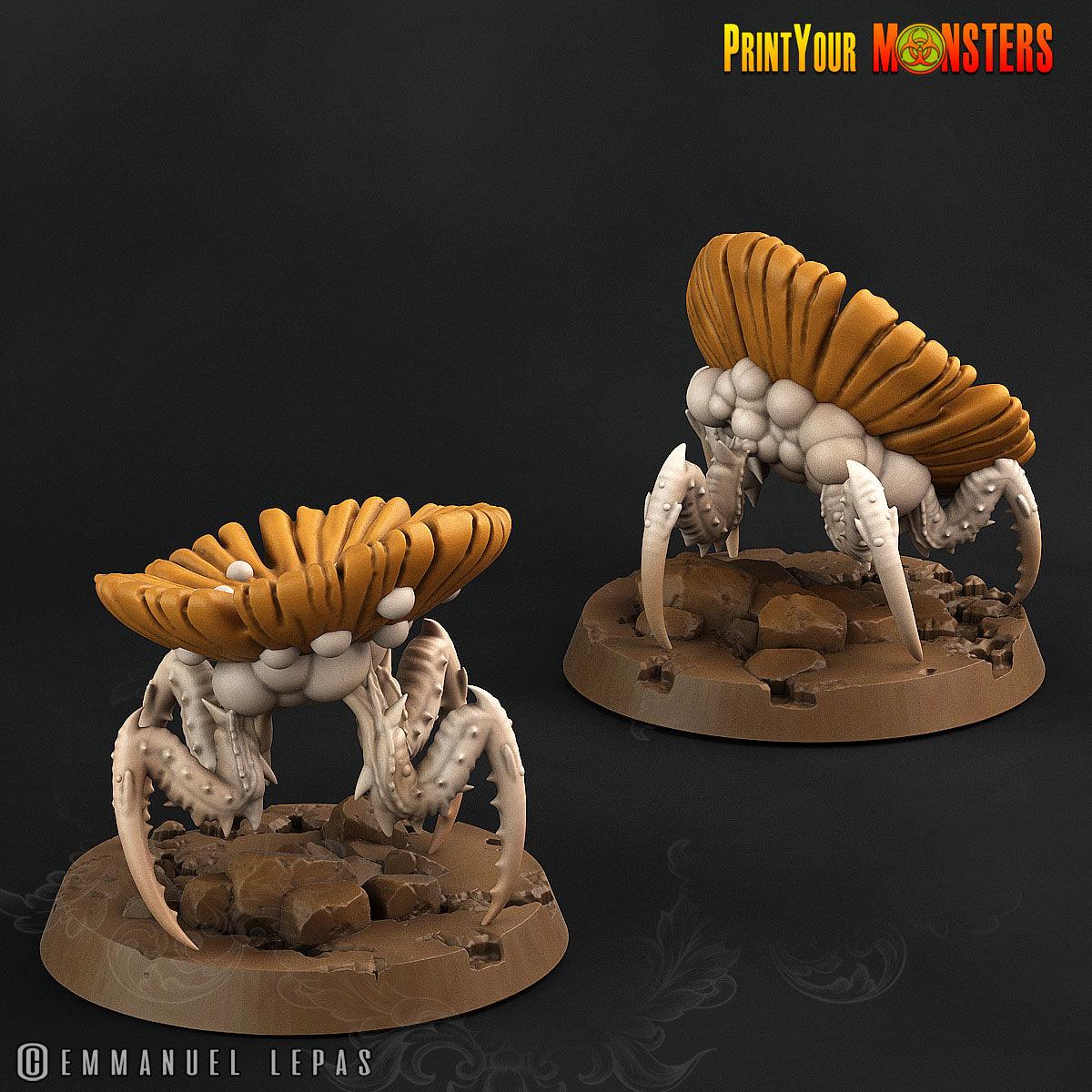 3D Printed Print Your Monster Small Spider Mushrooms The Lost Mushrooms 28mm - 32mm D&D Wargaming