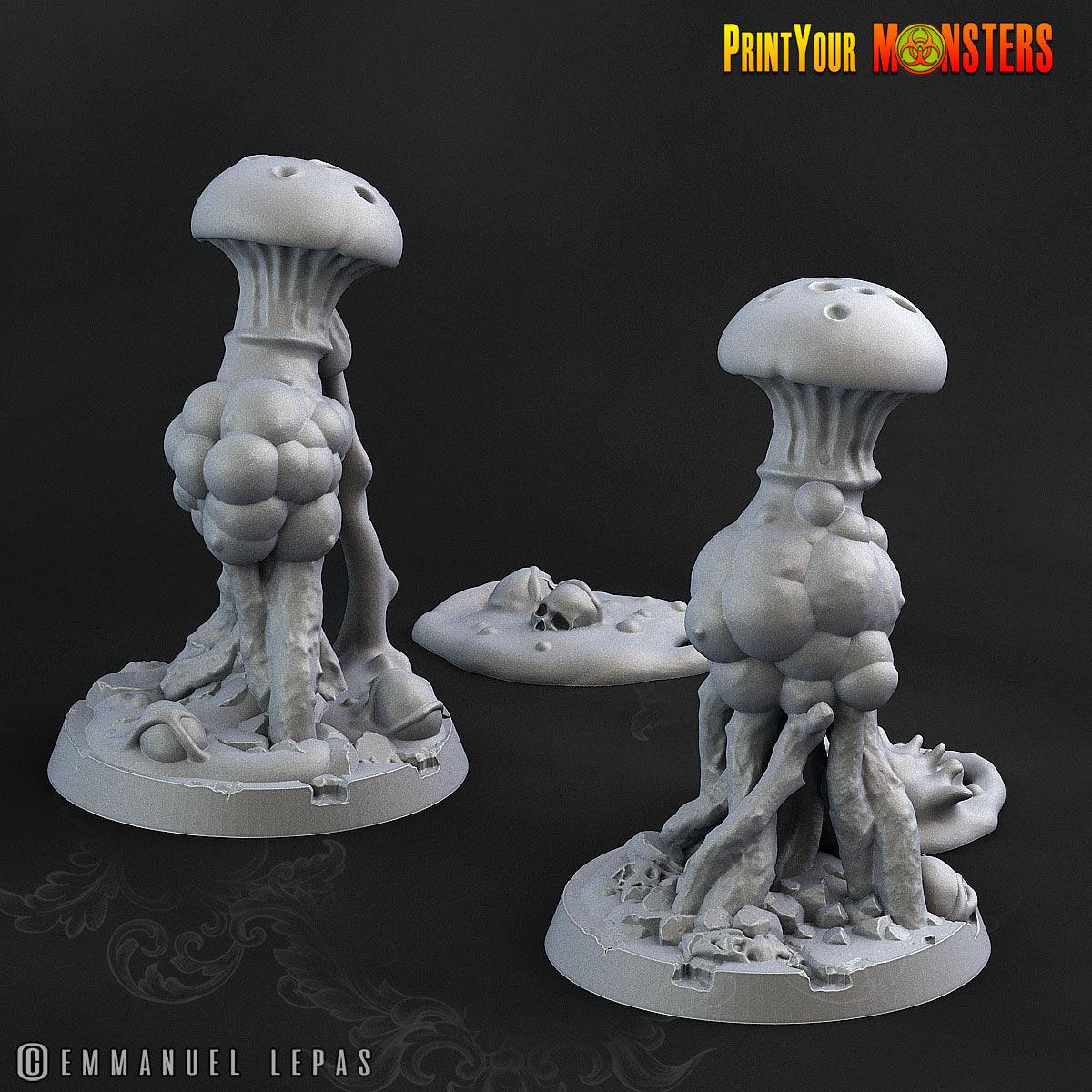 3D Printed Print Your Monster Toxic Mushrooms The Lost Mushrooms 28mm - 32mm D&D Wargaming