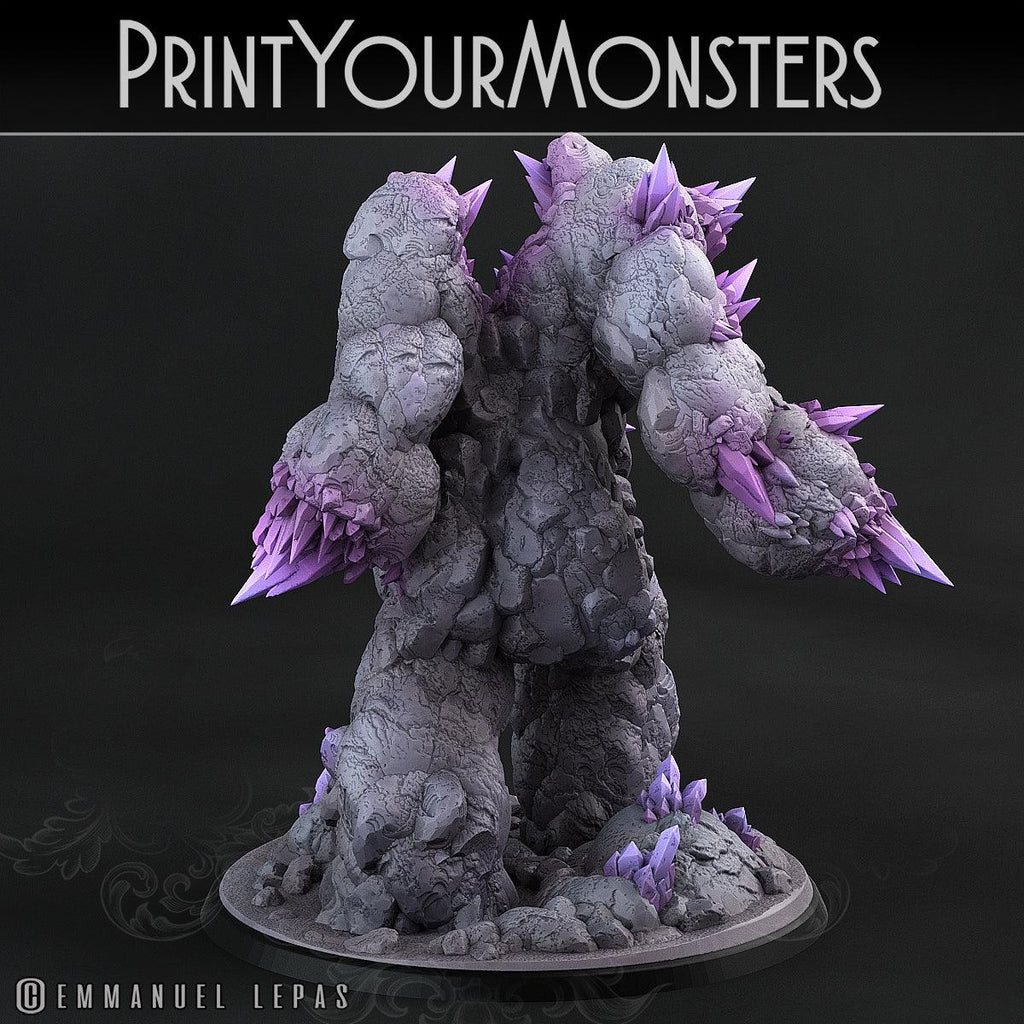 3D Printed Print Your Monsters Amethyst Golem - Total Golems 28mm - 32mm D&D Wargaming