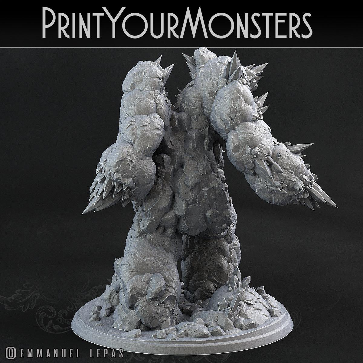 3D Printed Print Your Monsters Amethyst Golem - Total Golems 28mm - 32mm D&D Wargaming
