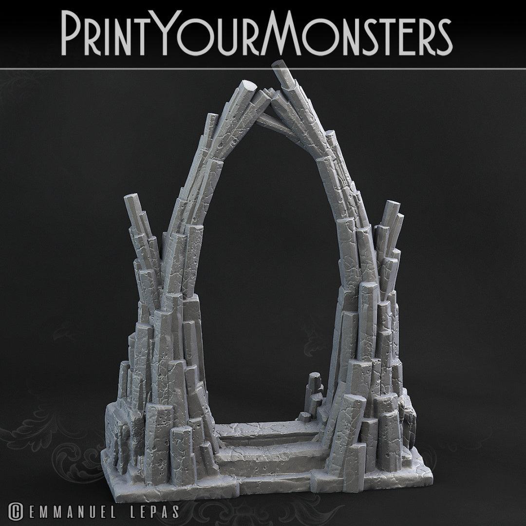3D Printed Print Your Monsters Basalt Portal Basalt Earth Elemental Set 28mm - 32mm D&D Wargaming