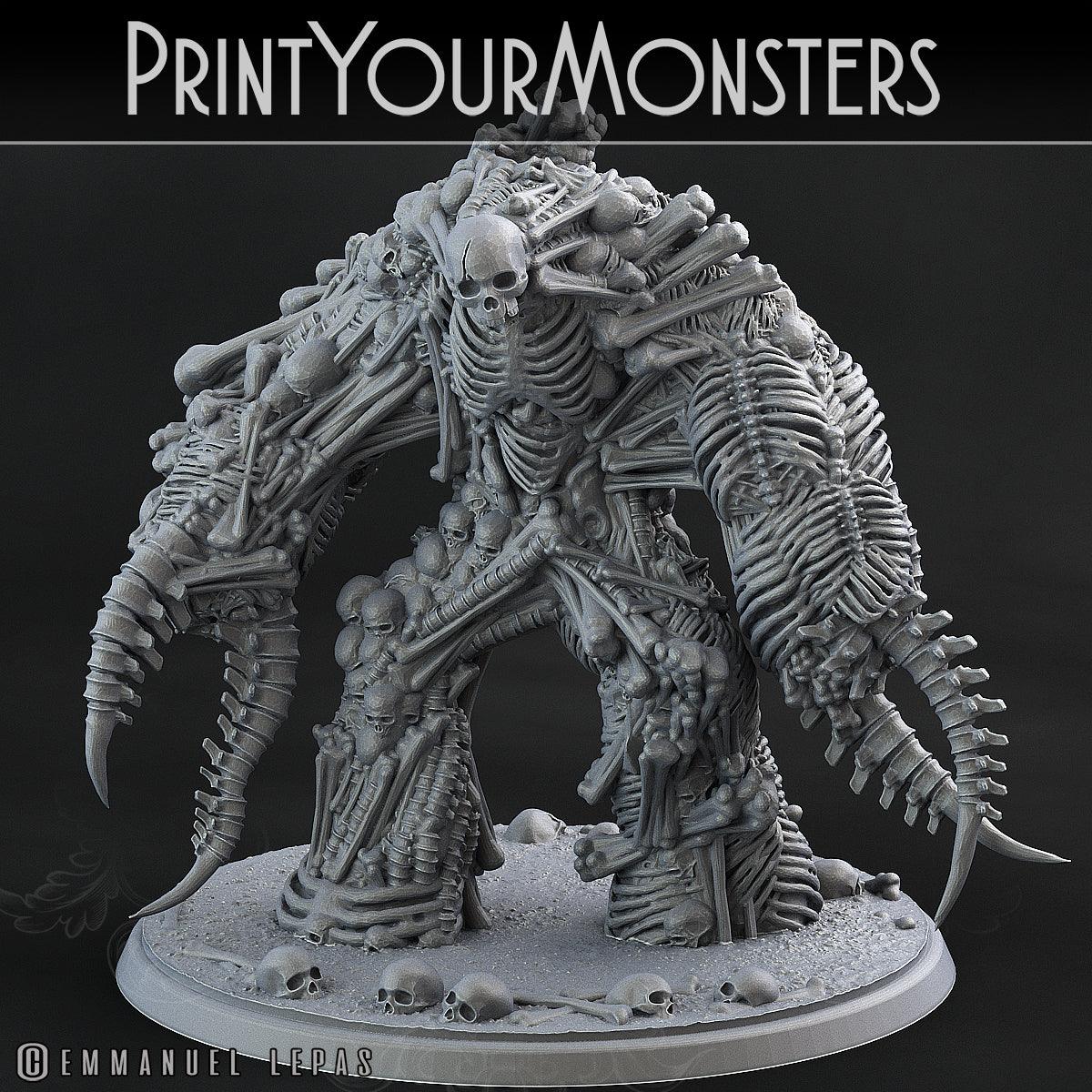 3D Printed Print Your Monsters Bones Golems - Total Golems 28mm - 32mm D&D Wargaming