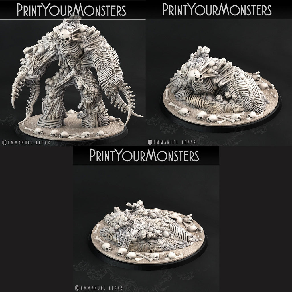 3D Printed Print Your Monsters Bones Golems - Total Golems 28mm - 32mm D&D Wargaming
