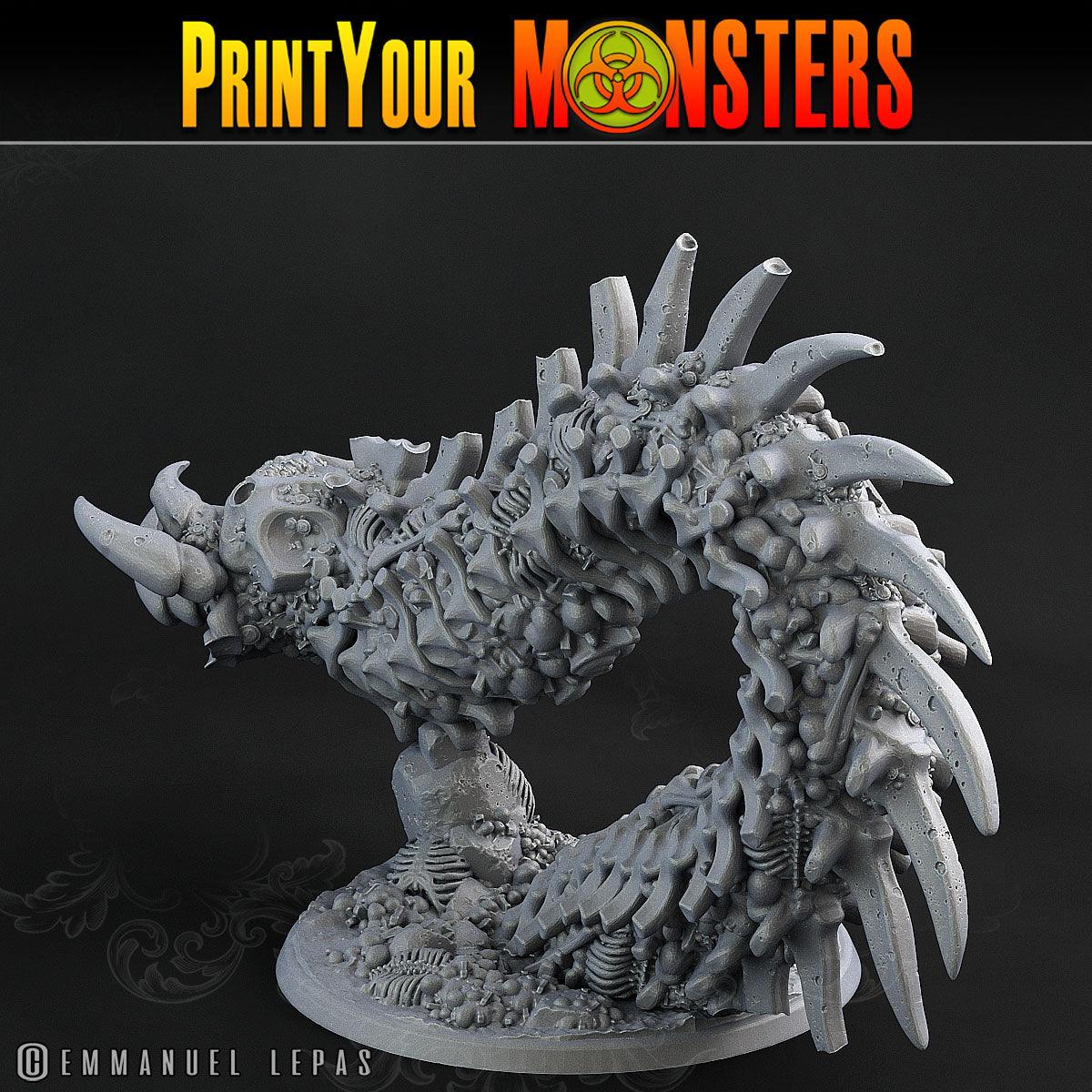 3D Printed Print Your Monsters Bones Worms Land of Bones Set 28mm - 32mm D&D Wargaming