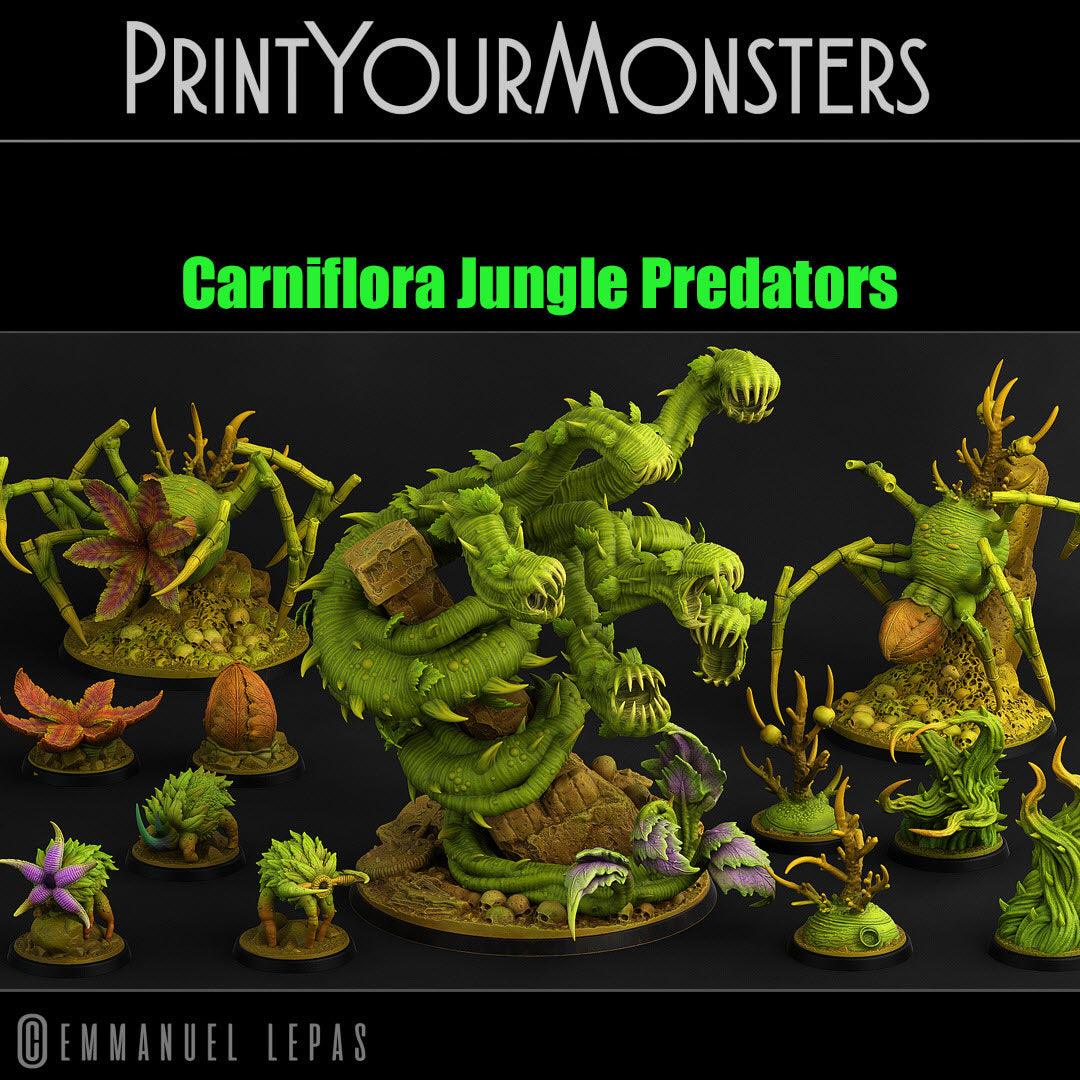 3D Printed Print Your Monsters  Carniflora Jungle Predators Set 28mm - 32mm D&D Wargaming