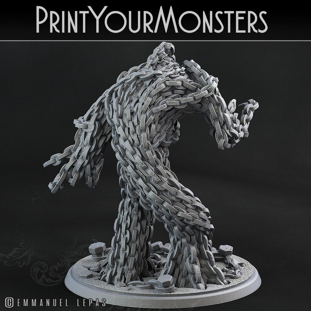 3D Printed Print Your Monsters Chain Golem - Total Golems 28mm - 32mm D&D Wargaming