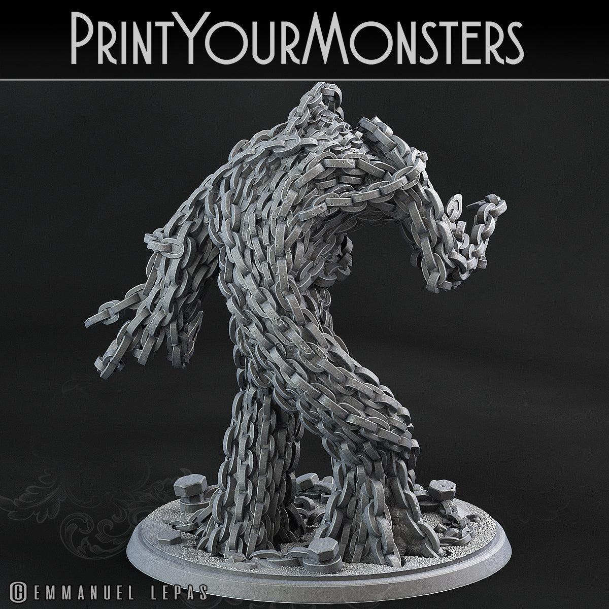 3D Printed Print Your Monsters Chain Golem - Total Golems 28mm - 32mm D&D Wargaming