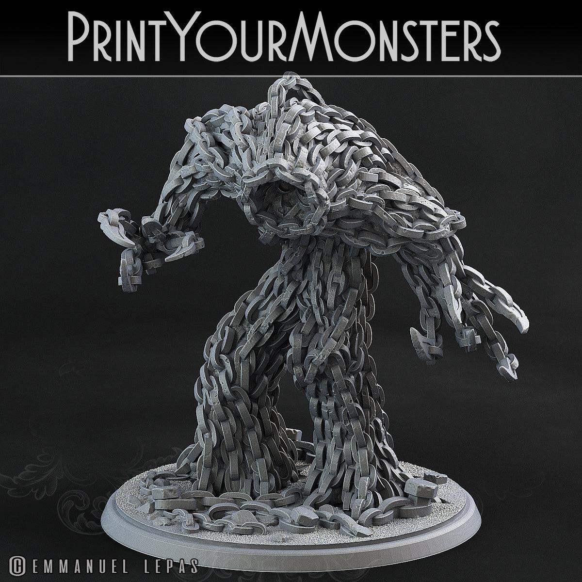 3D Printed Print Your Monsters Chain Golem - Total Golems 28mm - 32mm D&D Wargaming