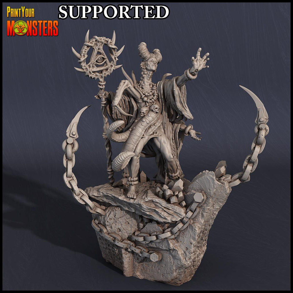 3D Printed Print Your Monsters Chaos Sorcerer Chaos Creature Packer  28mm - 32mm D&D Wargaming