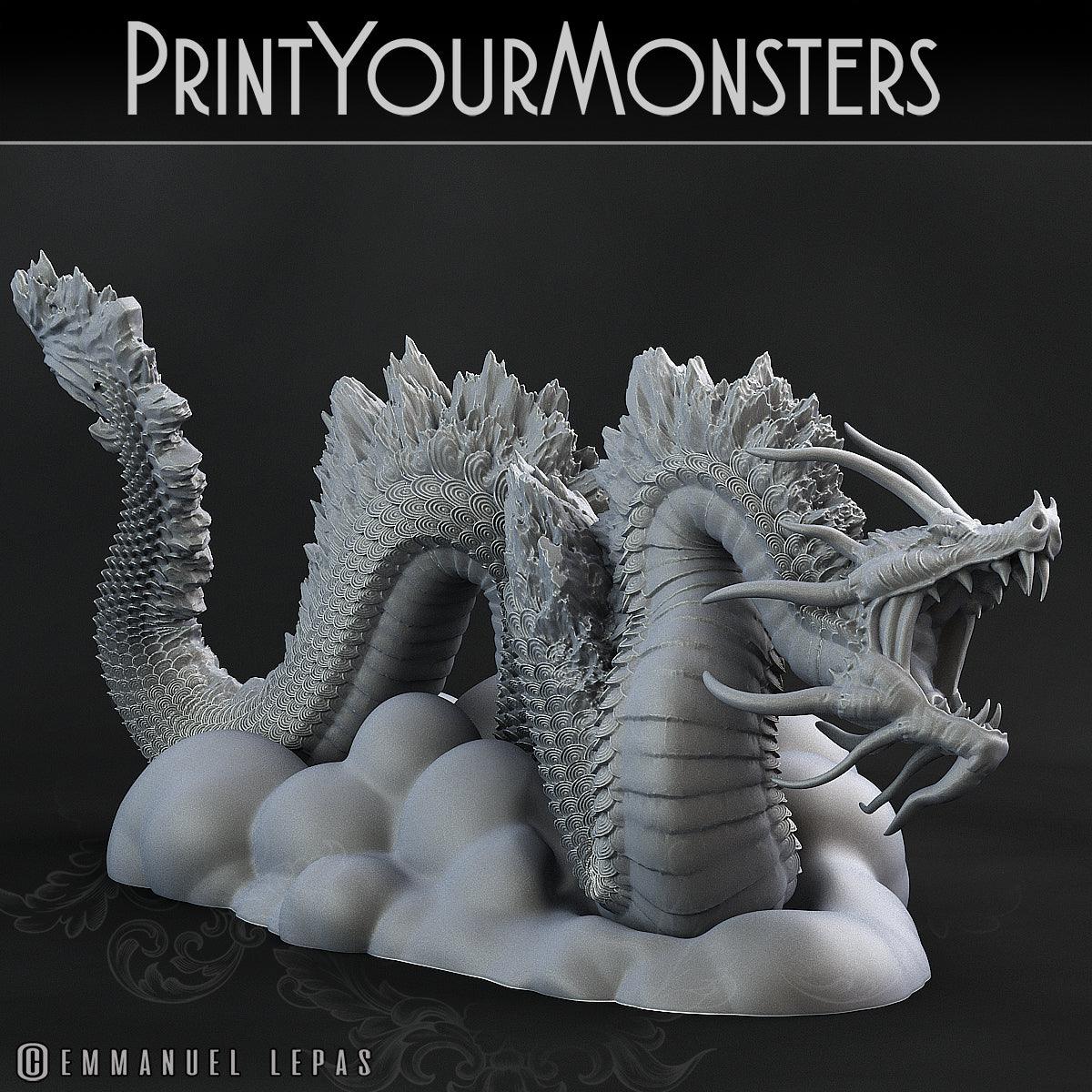 3D Printed Print Your Monsters Cloud Tatsu Total Serpents 28mm - 32mm D&D Wargaming