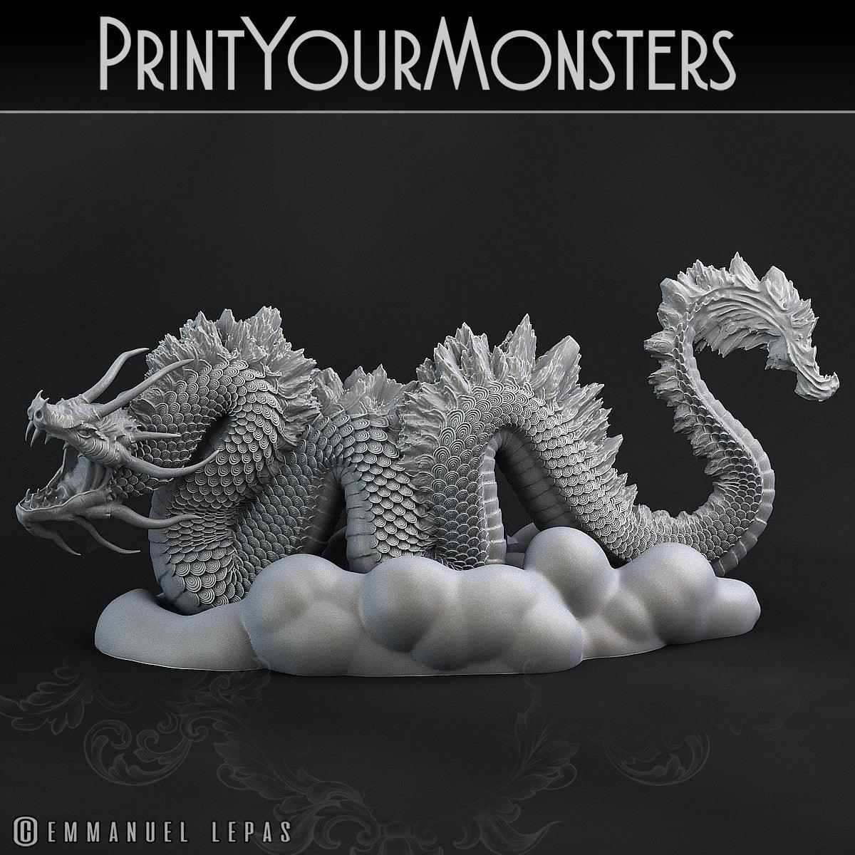 3D Printed Print Your Monsters Cloud Tatsu Total Serpents 28mm - 32mm D&D Wargaming