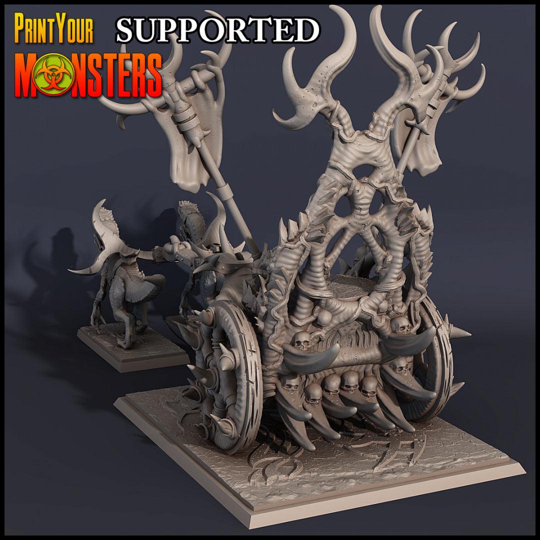 3D Printed Print Your Monsters Dark Elves Chariot and General Set 28mm - 32mm D&D Wargaming