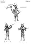 3D Printed Print Your Monsters Dark Elves Crossbowman Set 28mm - 32mm D&D Wargaming