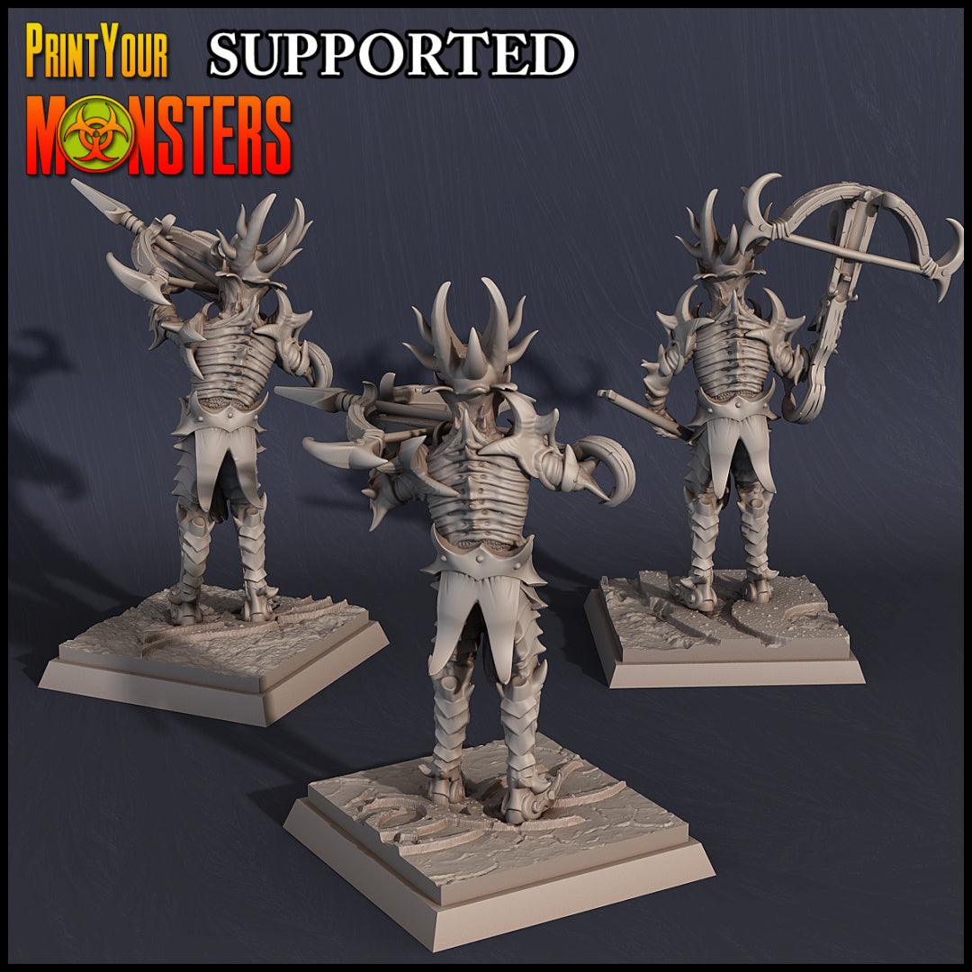 3D Printed Print Your Monsters Dark Elves Crossbowman Set 28mm - 32mm D&D Wargaming