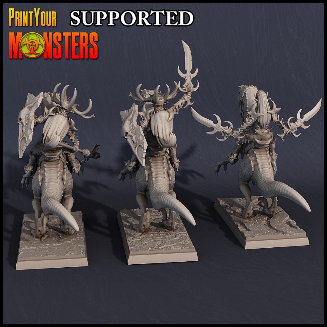 3D Printed Print Your Monsters Dark Elves Rider Set A 28mm - 32mm D&D Wargaming