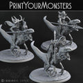 3D Printed Print Your Monsters Dark Elves Rider Set C 28mm - 32mm D&D Wargaming