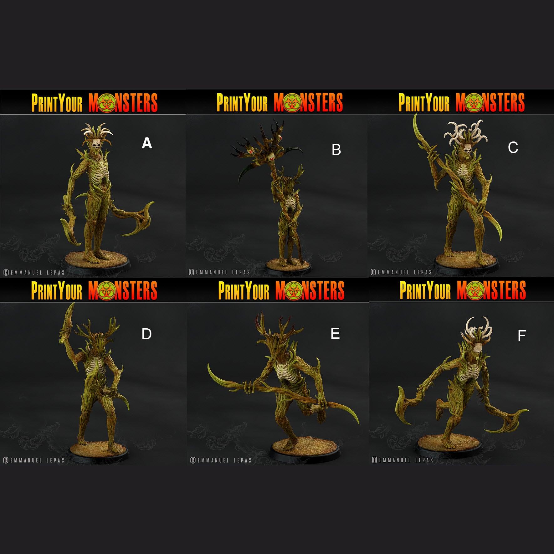 3D Printed Print Your Monsters Dark Tree Men The Shadowcreep Wood Set 28mm - 32mm D&D Wargaming