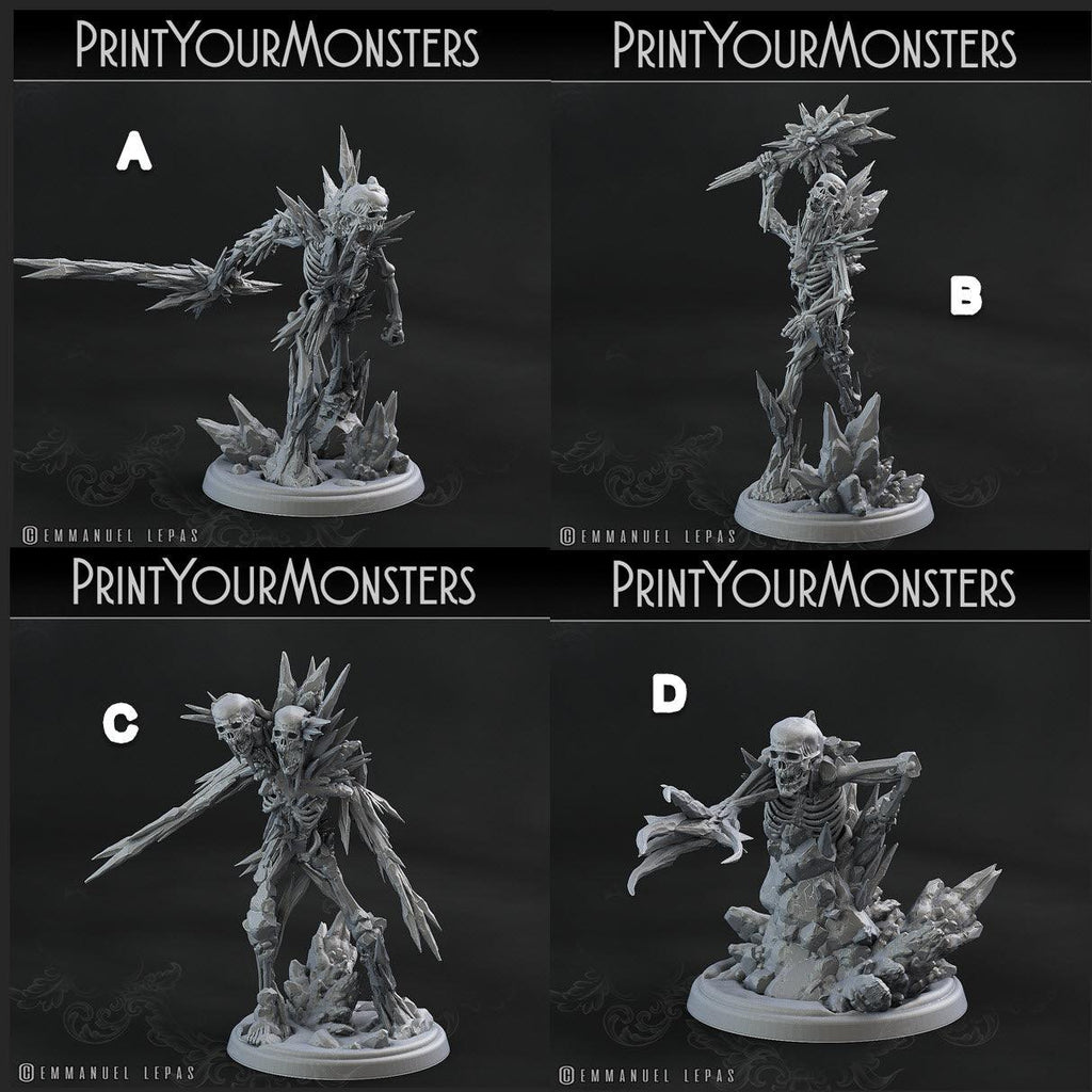 3D Printed Print Your Monsters Frozen Skeletons The Wrath of Gloomrime Monsters Part I Set 28mm - 32mm D&D Wargaming