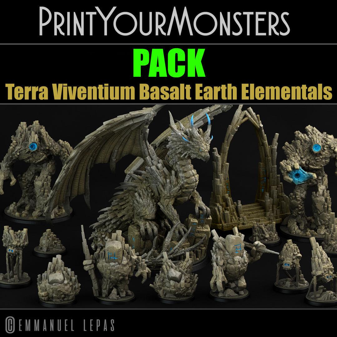 3D Printed Print Your Monsters Gardiens Basalt Earth Elemental Set 28mm - 32mm D&D Wargaming
