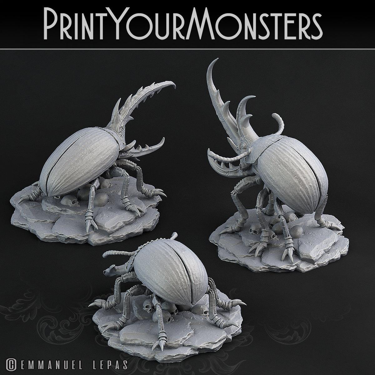 3D Printed Print Your Monsters Giant Beetles Total Insects 28mm - 32mm D&D Wargaming