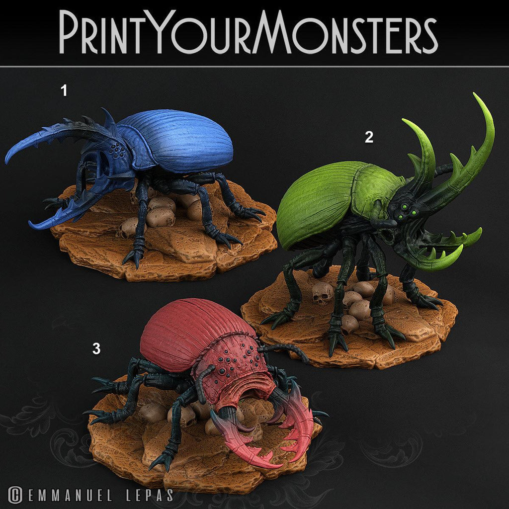 3D Printed Print Your Monsters Giant Beetles Total Insects 28mm - 32mm D&D Wargaming