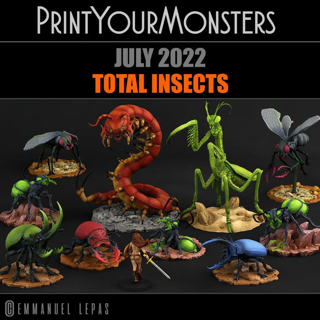 3D Printed Print Your Monsters Giant Beetles Total Insects 28mm - 32mm D&D Wargaming
