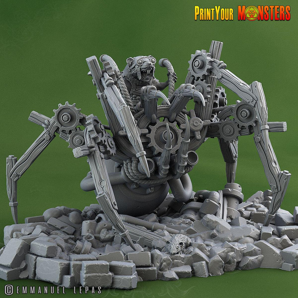3D Printed Print Your Monsters Giant Mechanic Spiders and Riders The Toxic Rats Domination Set 28mm - 32mm D&D Wargaming