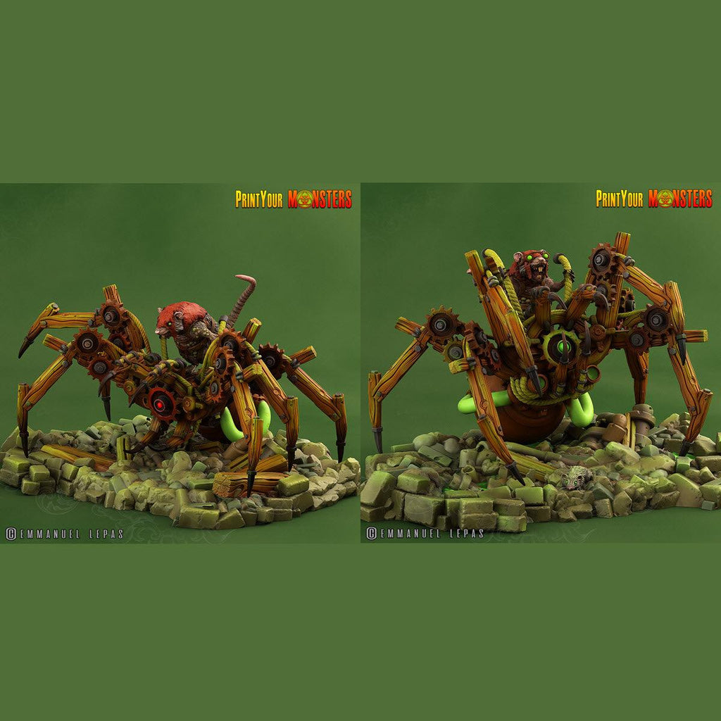 3D Printed Print Your Monsters Giant Mechanic Spiders and Riders The Toxic Rats Domination Set 28mm - 32mm D&D Wargaming