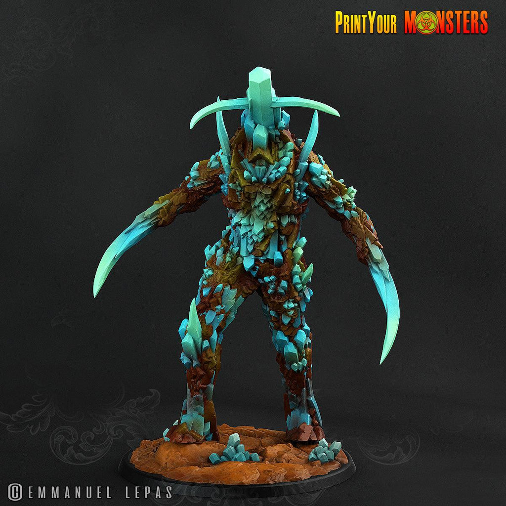 3D Printed Print Your Monsters Giant Sapphire Guardians Legendary Crystal Monsters 28mm - 32mm D&D Wargaming