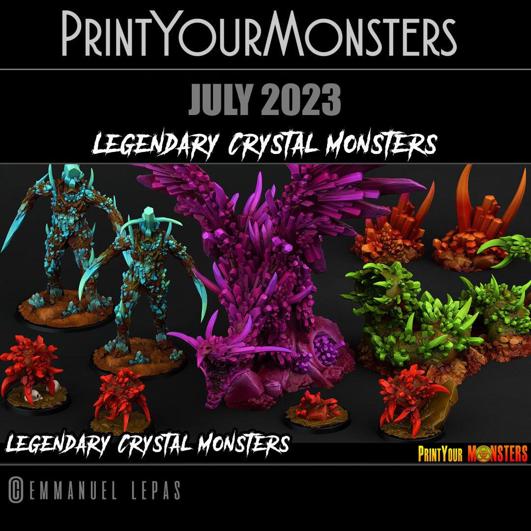 3D Printed Print Your Monsters Giant Sapphire Guardians Legendary Crystal Monsters 28mm - 32mm D&D Wargaming