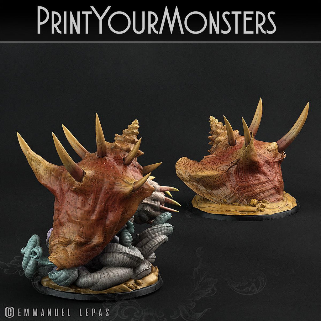 3D Printed Print Your Monsters Giant Shells Lurkers of the Deep 28mm - 32mm D&D Wargaming