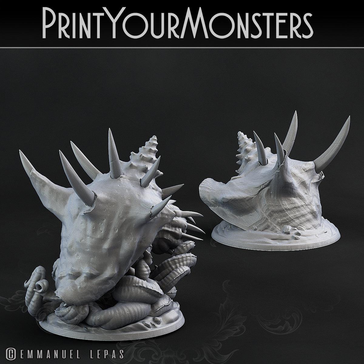 3D Printed Print Your Monsters Giant Shells Lurkers of the Deep 28mm - 32mm D&D Wargaming