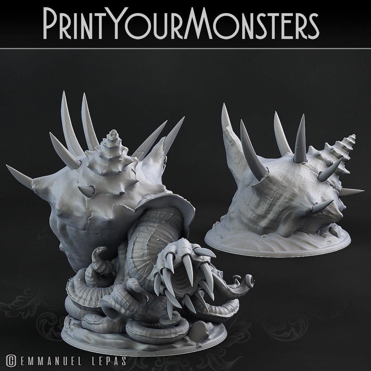 3D Printed Print Your Monsters Giant Shells Lurkers of the Deep 28mm - 32mm D&D Wargaming
