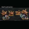 3D Printed Print Your Monsters Giant Shells Lurkers of the Deep 28mm - 32mm D&D Wargaming