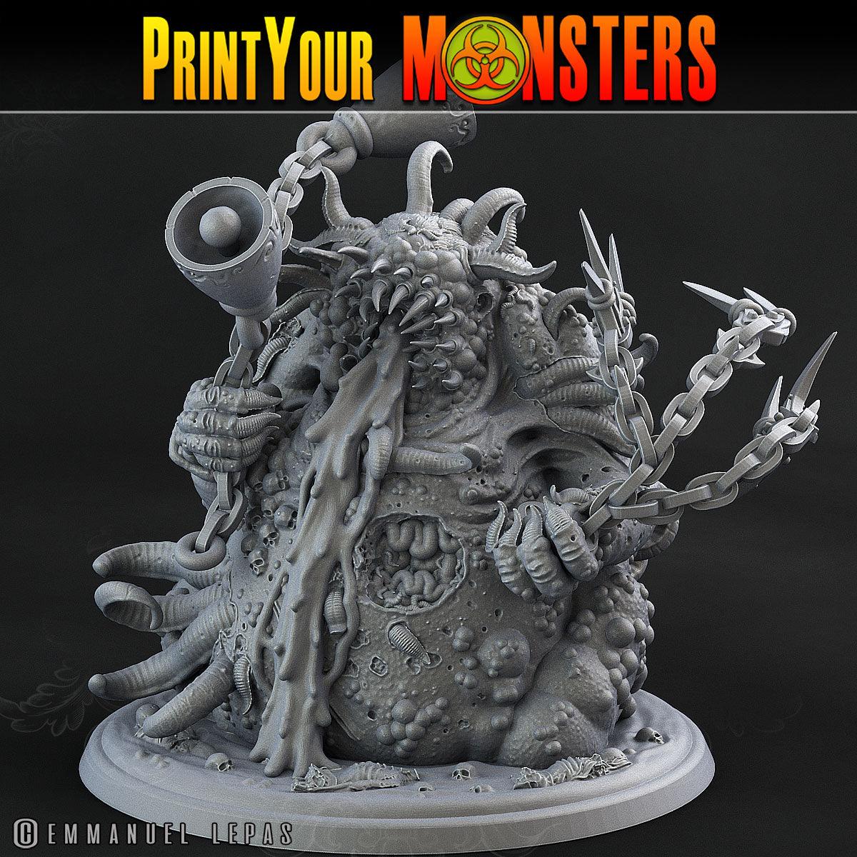 3D Printed Print Your Monsters Great Plague Bringer Giant Plague Demon Plague Army Of Spooky Swamp Set 28mm - 32mm D&D Wargaming