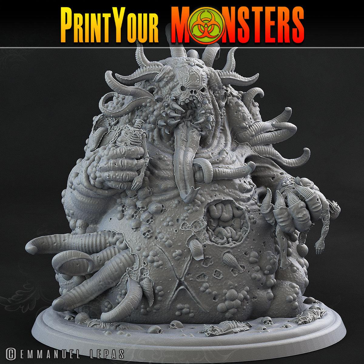 3D Printed Print Your Monsters Greater Pestilent Demon Giant Plague Demon Plague Army Of Spooky Swamp Set 28mm - 32mm D&D Wargaming