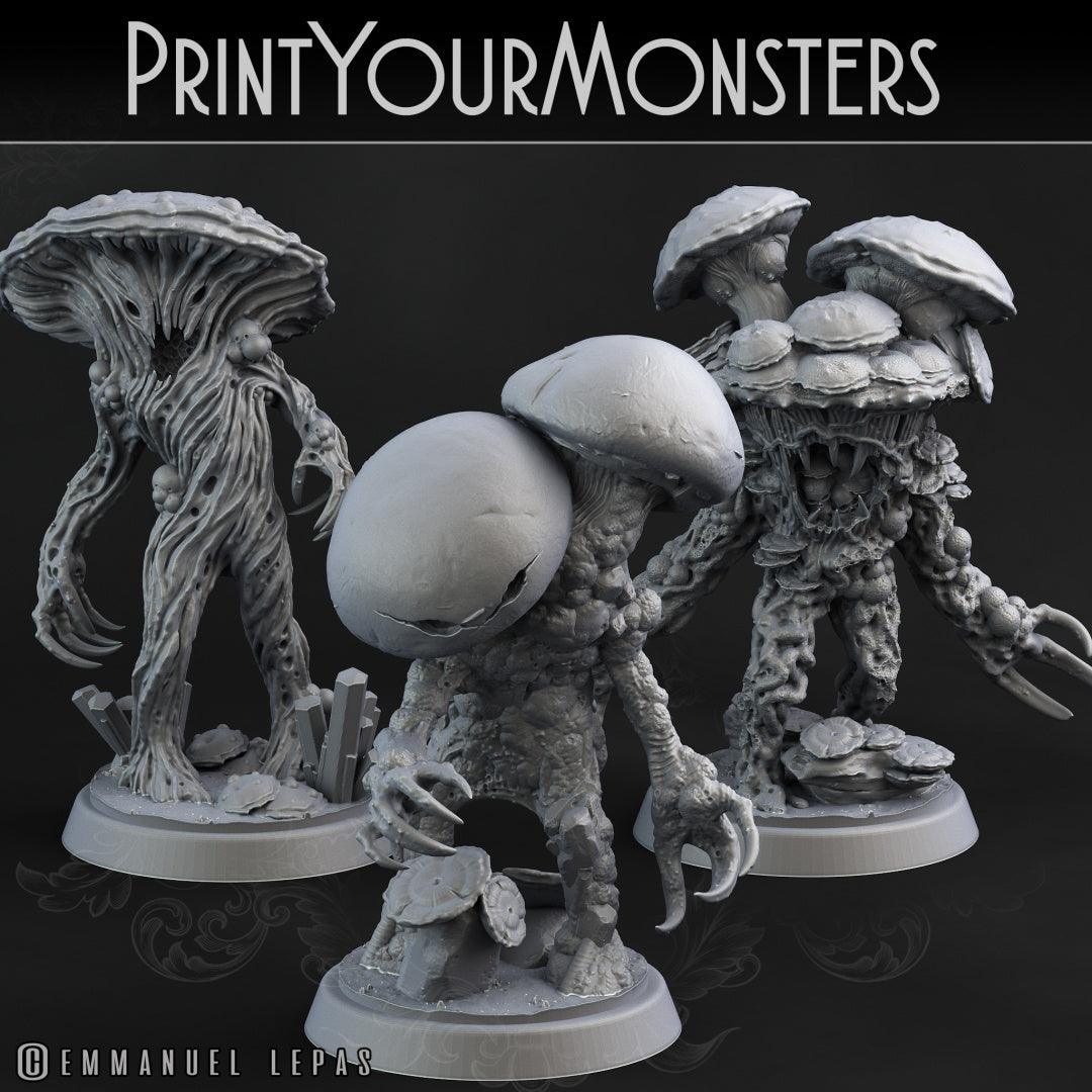 3D Printed Print Your Monsters Grotto Fungi Warriors Nightmare Grotto Fungi 28mm - 32mm D&D Wargaming