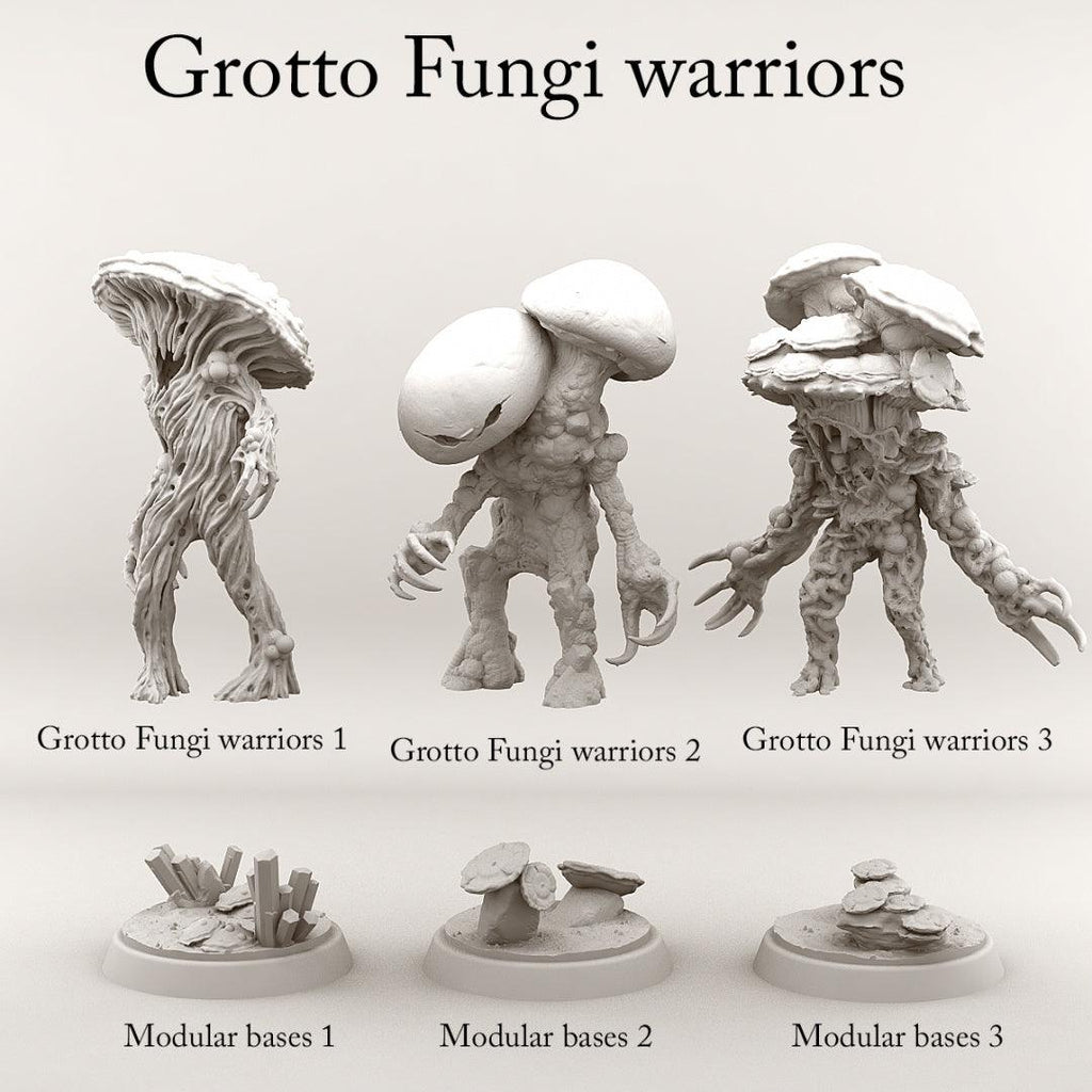3D Printed Print Your Monsters Grotto Fungi Warriors Nightmare Grotto Fungi 28mm - 32mm D&D Wargaming