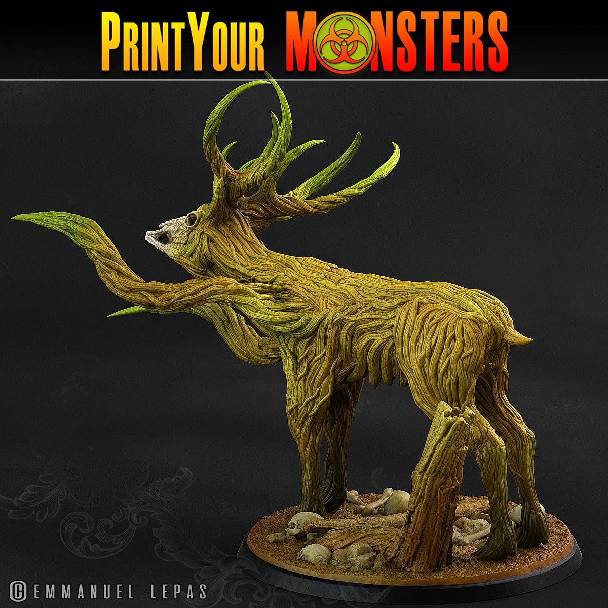 3D Printed Print Your Monsters Horrific Deer The Shadowcreep Wood Set 28mm - 32mm D&D Wargaming