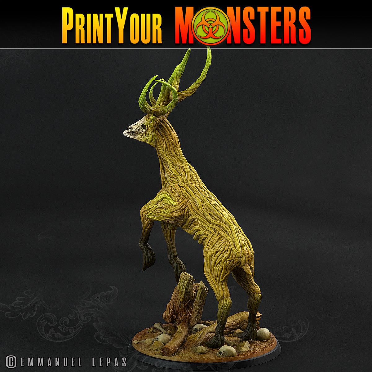 3D Printed Print Your Monsters Horrific Deer The Shadowcreep Wood Set 28mm - 32mm D&D Wargaming