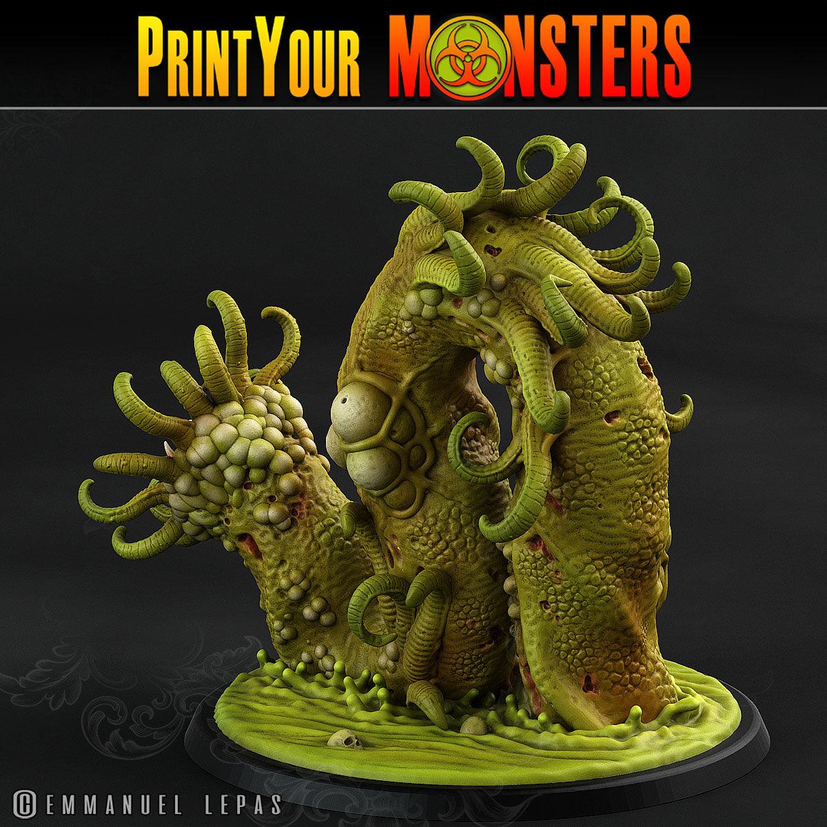 3D Printed Print Your Monsters Horrific Plague Worm Plague Army Of Spooky Swamp Set 28mm - 32mm D&D Wargaming
