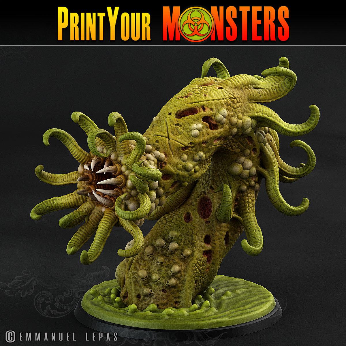 3D Printed Print Your Monsters Horrific Plague Worm Plague Army Of Spooky Swamp Set 28mm - 32mm D&D Wargaming