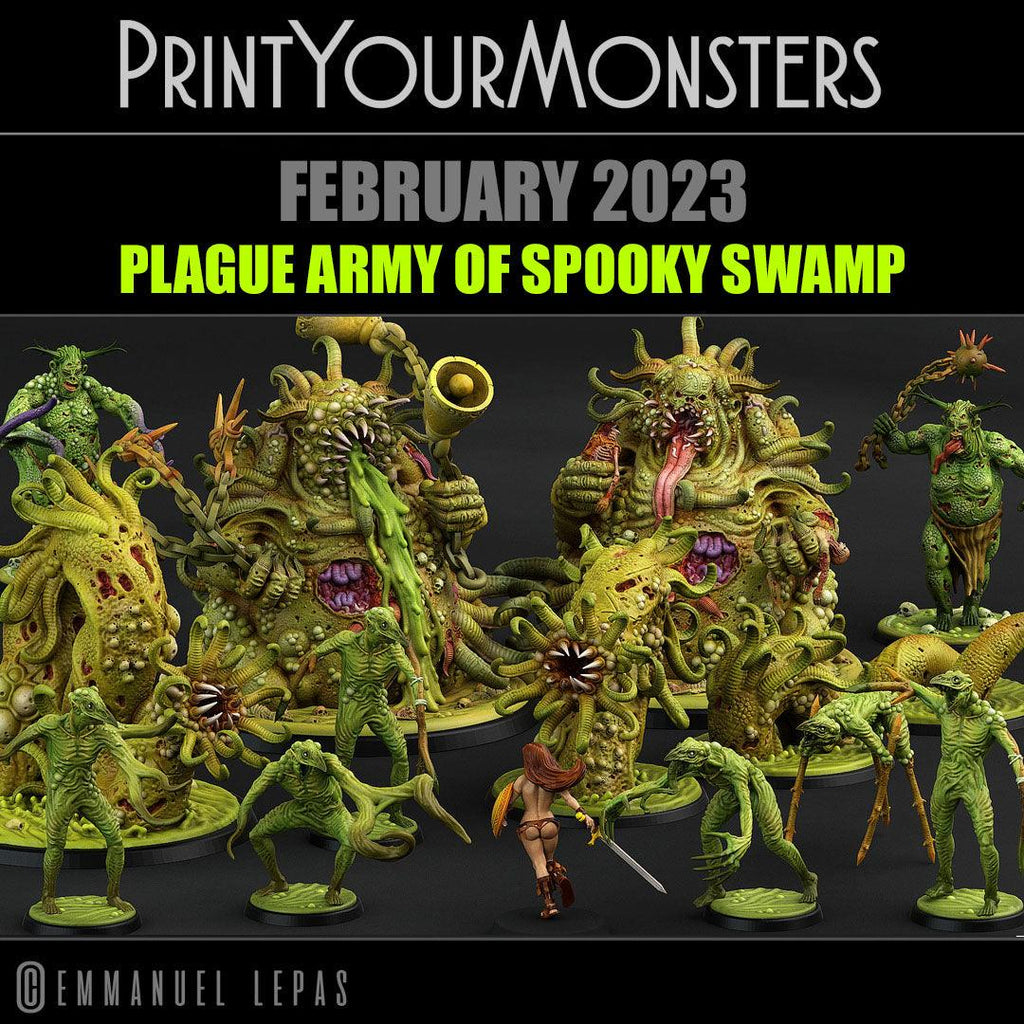3D Printed Print Your Monsters Horrific Plague Worm Plague Army Of Spooky Swamp Set 28mm - 32mm D&D Wargaming