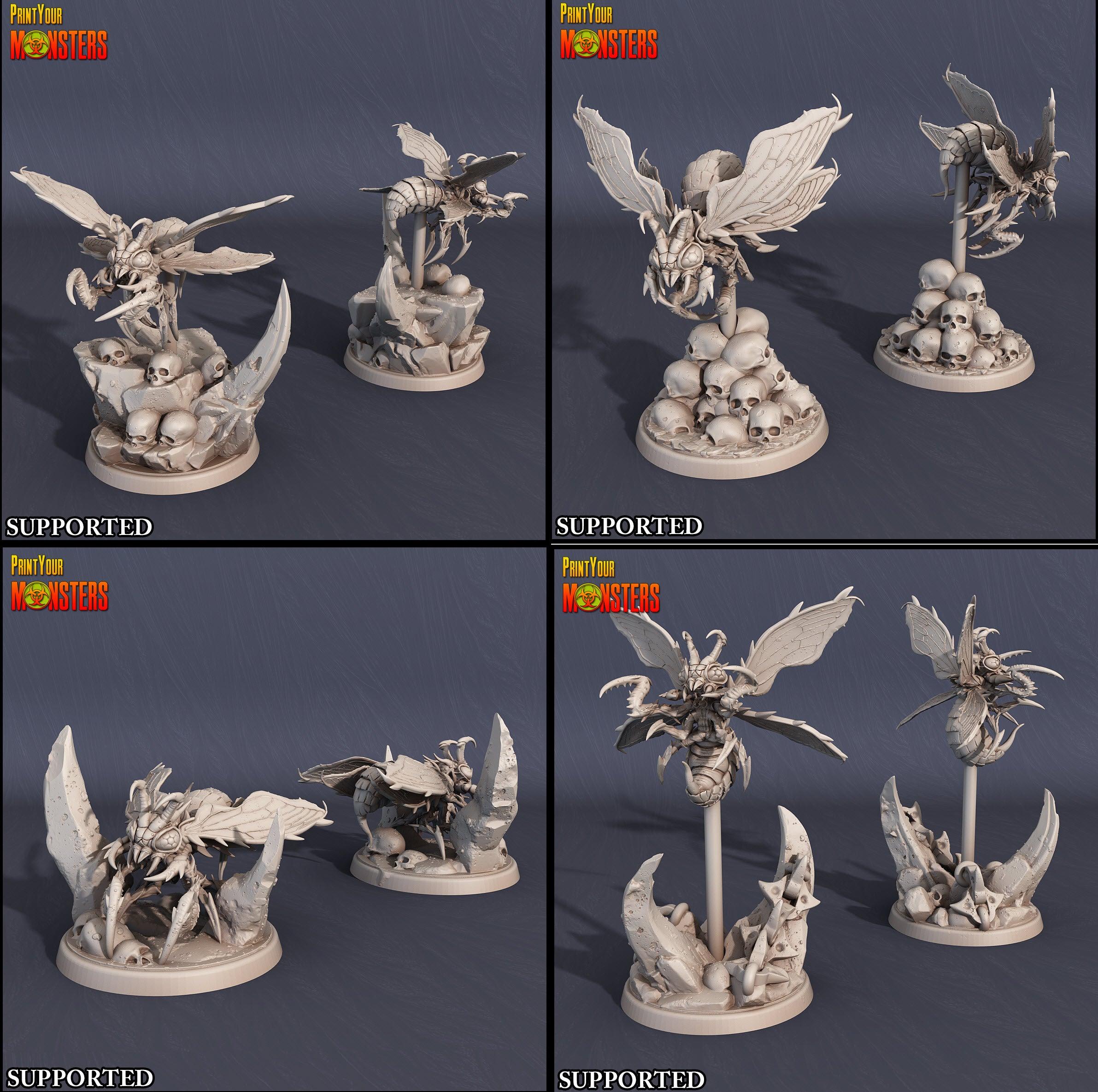 3D Printed Print Your Monsters Infernal Bee Set The Infernal Hive 28mm - 32mm D&D Wargaming