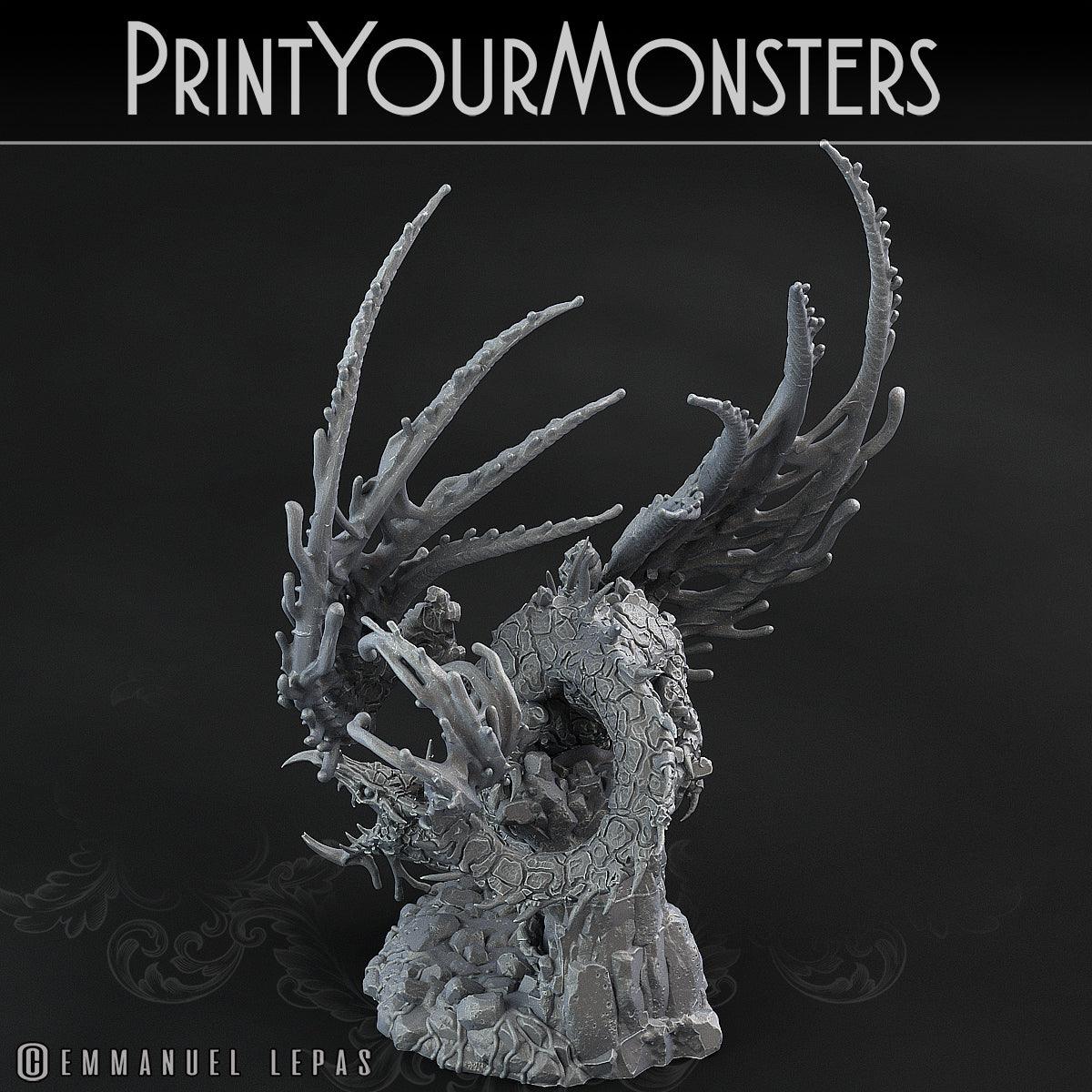 3D Printed Print Your Monsters Infernal Magma Dragon 28mm - 32mm D&D Wargaming