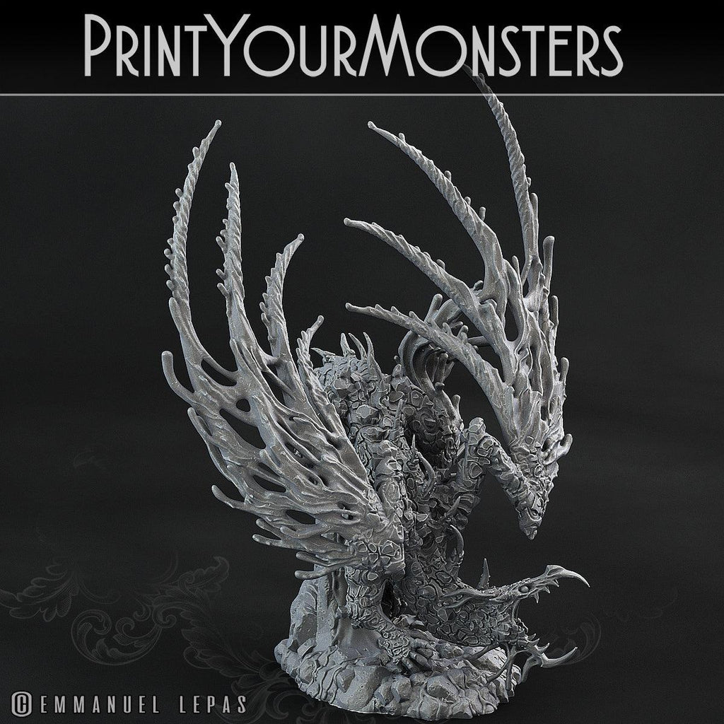 3D Printed Print Your Monsters Infernal Magma Dragon 28mm - 32mm D&D Wargaming