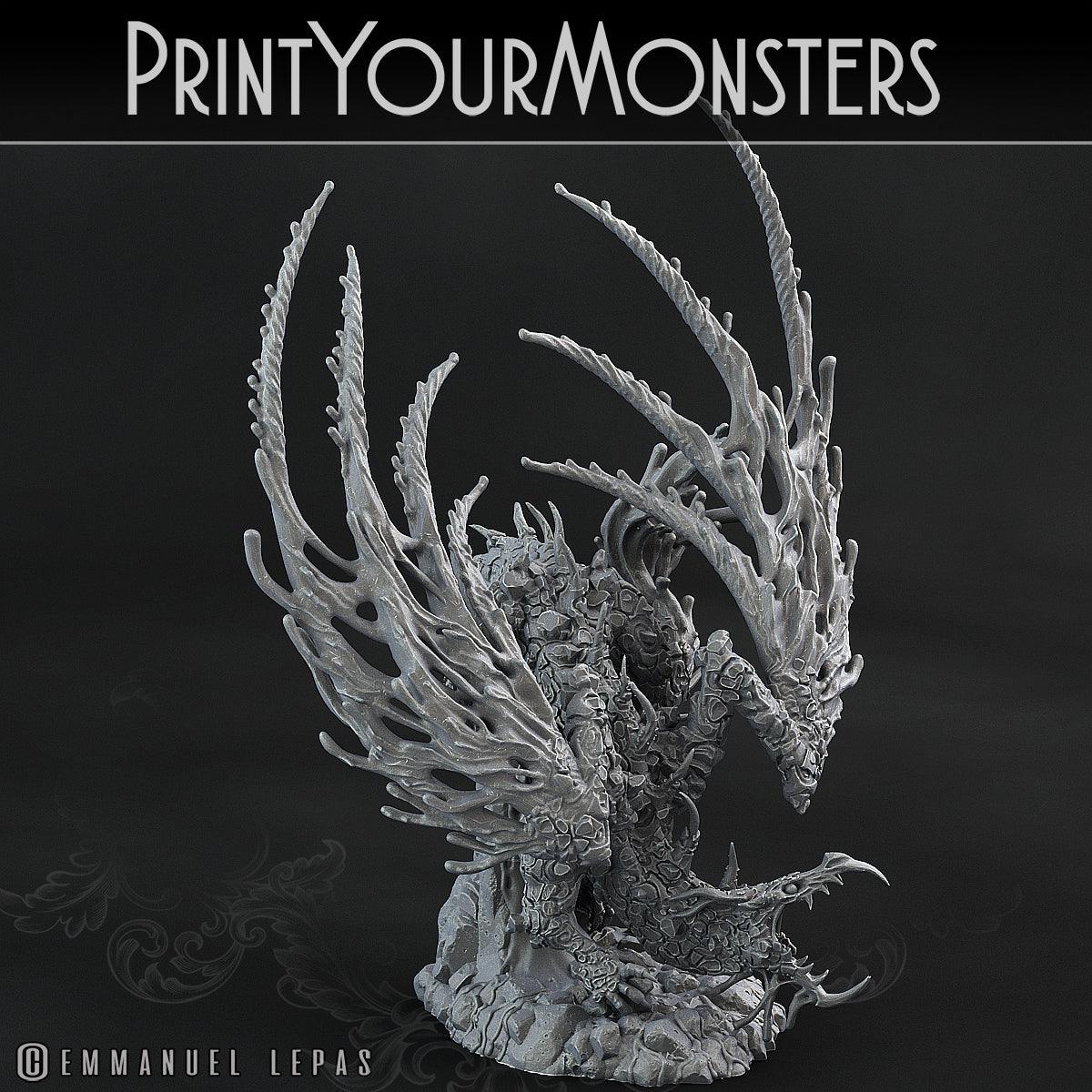 3D Printed Print Your Monsters Infernal Magma Dragon 28mm - 32mm D&D Wargaming
