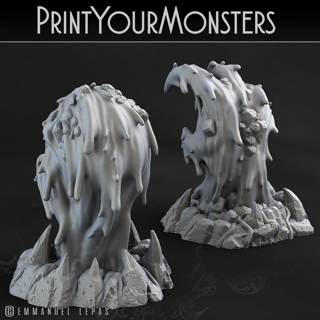 3D Printed Print Your Monsters Infernal Magma Skull and Hand 28mm - 32mm D&D Wargaming