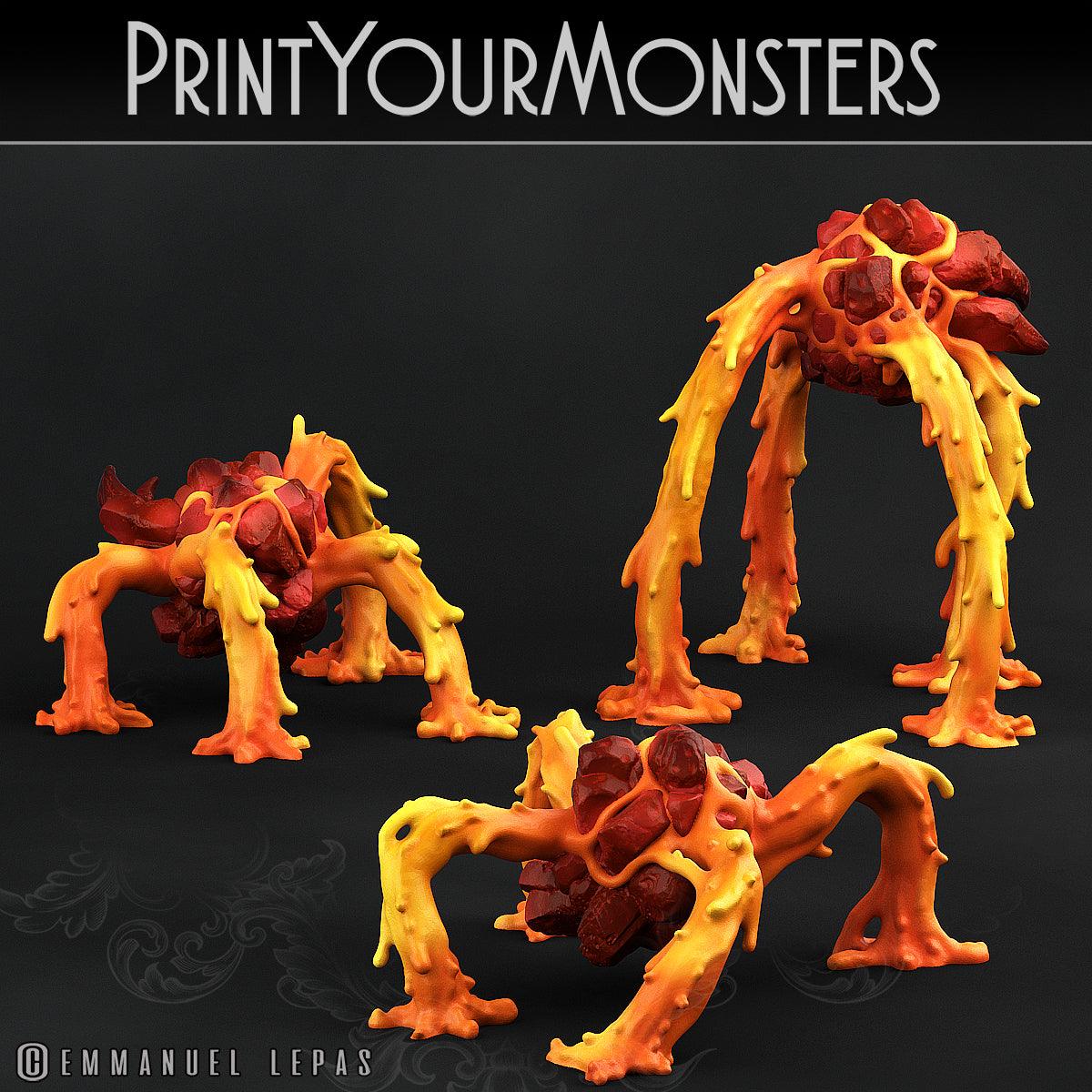 3D Printed Print Your Monsters Infernal Magma Spiders 28mm - 32mm D&D Wargaming